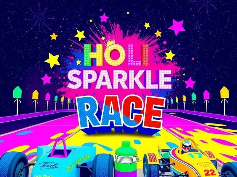 Holi Sparkle Race Official Cover Art Holi Sparkle Race Cover Image featuring colorful race tracks and Holi celebrations
